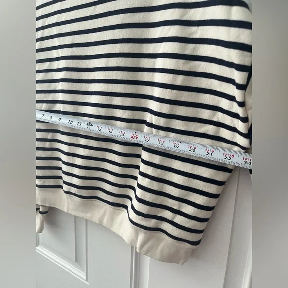 GAP Classic VintageSoft Wedge Crewneck Sweatshirt Navy & White Striped Shirt XS - Picture 3 of 7